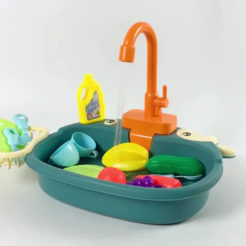 Spielzeug Küchen spüle Spielzeug Kinder Wasserspiel zeug mit elektronischen Geschirrs püler so tun
