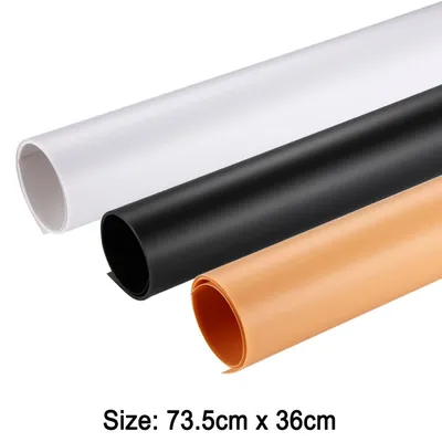 3 Stück Puluz PVC Papier Fotografie Hintergrund Kits schwarz weiß gelb Farben Hintergrund für Studio Image