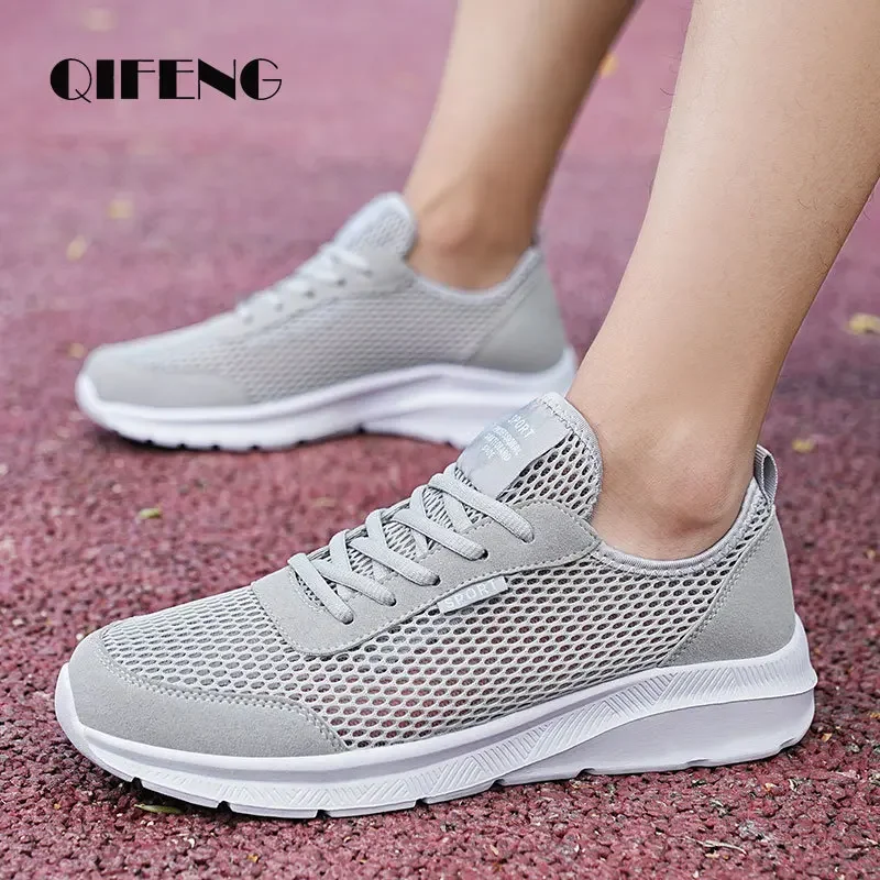 Männer Casual Turnschuhe Flache Licht Sommer Atmungsaktives Mesh Schuhe Männlichen Alle Schwarz Mesh Schuhe Mode Herbst Tenis Schuhe Große Größe