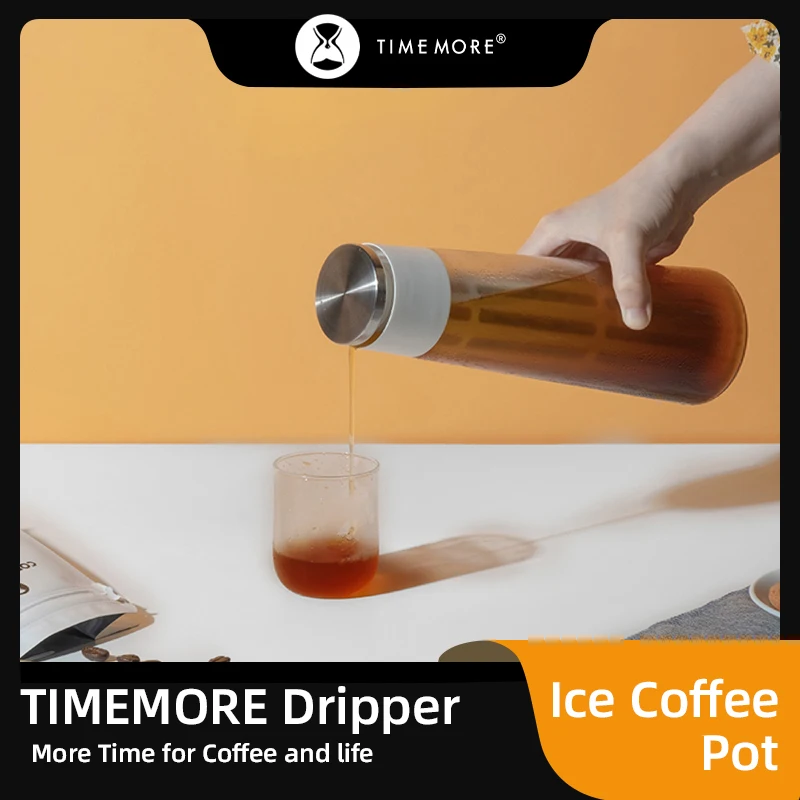 TIMEMORE Store Eis-Kaffeekanne, Glasbecher mit Filter, tragbar, minimalistisch, Kaffeegeschirr für Sommerküche, Zuhause, Reisen, Büro Image