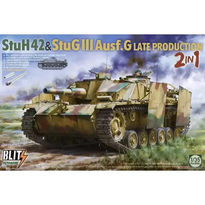 Takom 8006 1/35 Maßstab stuh42 & stug. iii ausf. g Spät produktion 2 in 1 Modellbau satz Image