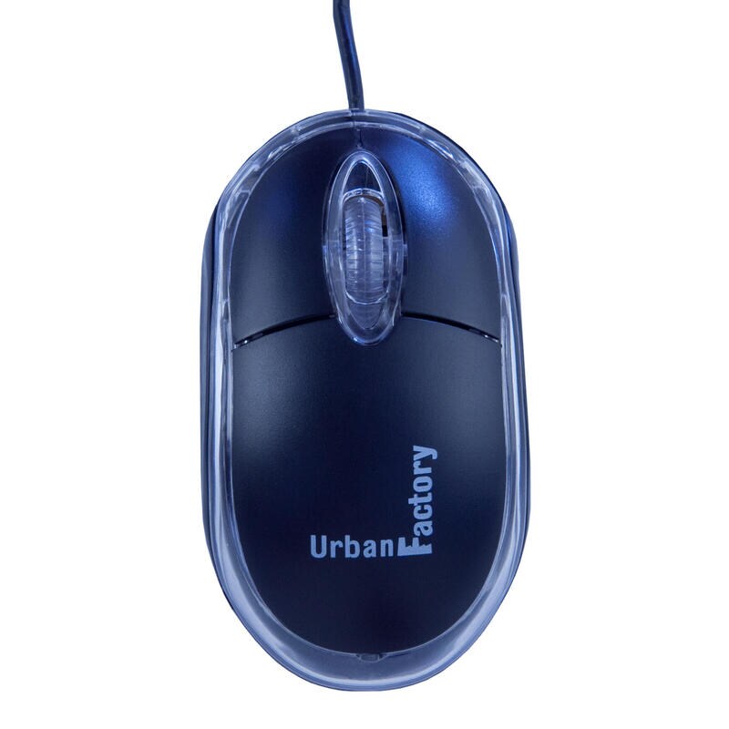 Urban Factory Mini-Maus Schwarz Schwarz Optisch Usb Perp Optisches Kabel Usb 2.0 In Image
