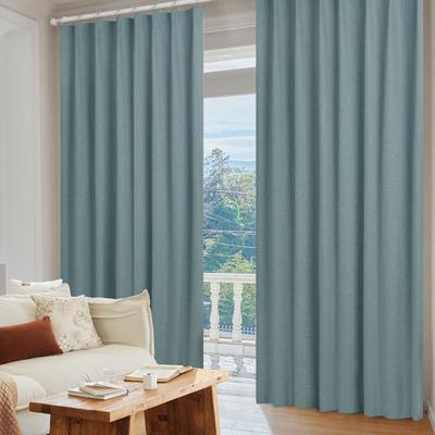 Deconovo Blackout Faux Linen Pinch Pleat/Back Tab Curtains 2 Panels