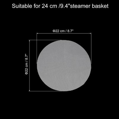 10 Pcs Reusable Round Non-Stick Steamer Liners Mesh Mat Pad, White