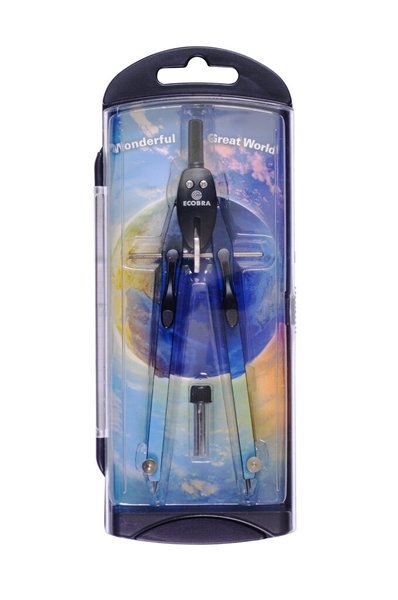 Ecobra Schnellverstell-Zirkel duo-Tec, schwarz, mit Druckhebelsystem, farbiger Aufdruck, Zirkellänge 170 mm, Arbeitsbereich bis Ø 380 mm Image