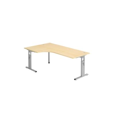 Hammerbacher-Winkeltisch C-Fuß 200x120cm 90°Ahorn/Silber-VOS82/3/S