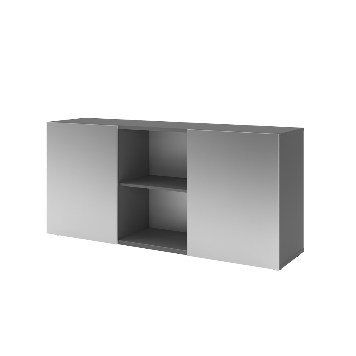 Hammerbacher-Sideboard 2OH mit Schiebetüren Graphit/Silb.-V1780/G/S Image