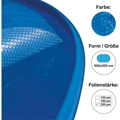 Planet Pool - Solarplane, Solarfolie, Luftpolsterabdeckung für Pool oval 500x300 cm, 230 µm Image