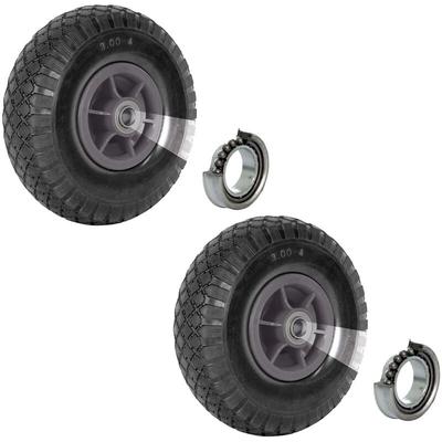 Baumarktplus - 2x Sackkarrenrad 260x85 mm 3.00-4 Bollerwagenrad, Luftrad, Ersatzrad, Nabenlänge 60 Image