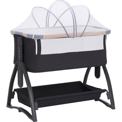 Beistellbett FILLIKID "Scandic", Baby, Gr. B: 57cm, kein Härtegrad, grau (grau melange), Stahl, Polyester, Babybetten