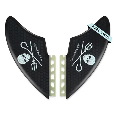 Twin Keel Single&Twin Tab Surfing Fins-Keel Twin Fins Set Honeycomb Fiberglass with Fin Screws and