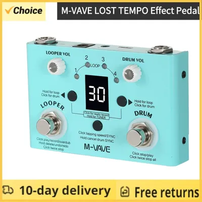 M-VAVE Guitar Effect Pedal Drum Looper Effector 30 Drums 11 Mins Looper Recoding Time High Precision