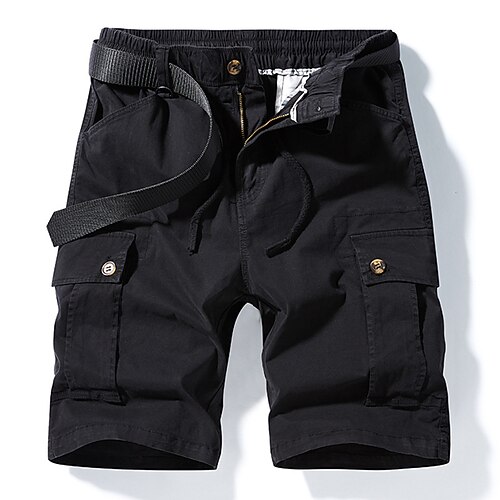 Herren Taktische Shorts Cargo Shorts Kurze Hosen Shorts Kurze Hosen Elastische Taille Multi Pocket Glatt tragbar Knielänge Outdoor Täglich Campen und Wandern Modisch Klassisch Schwarz Gelb Image