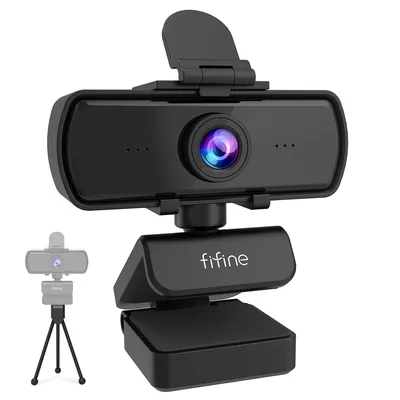 FIFINE 1440p Full HD PC Webcam with Microphone, tripod, for USB Desktop & Laptop,Live Streaming