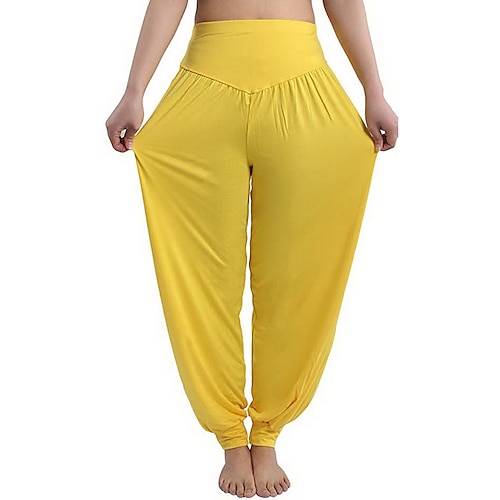 Damen Haremshose schnell trocknend leicht hoher Bund Yoga Fitness Tanz Pumphose weiß schwarz lila Modal Wintersport Sportbekleidung mikro-elastisch Loose Fit / Athleisure Image