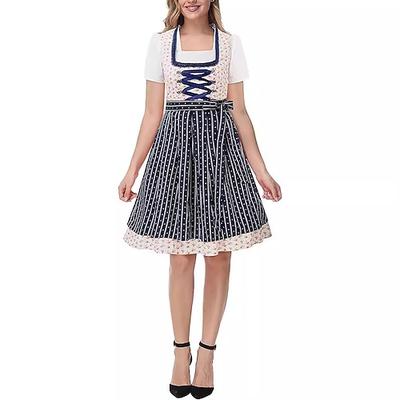 Karneval Oktoberfestbier Kostüm Kleid Dirndl Trachtenkleider Oktoberfest / Bier Bayerisch Traditionelles Kostümkleid Wiesn Damen Stoff im traditionellen Stil Blusen Kleid Schürze Image