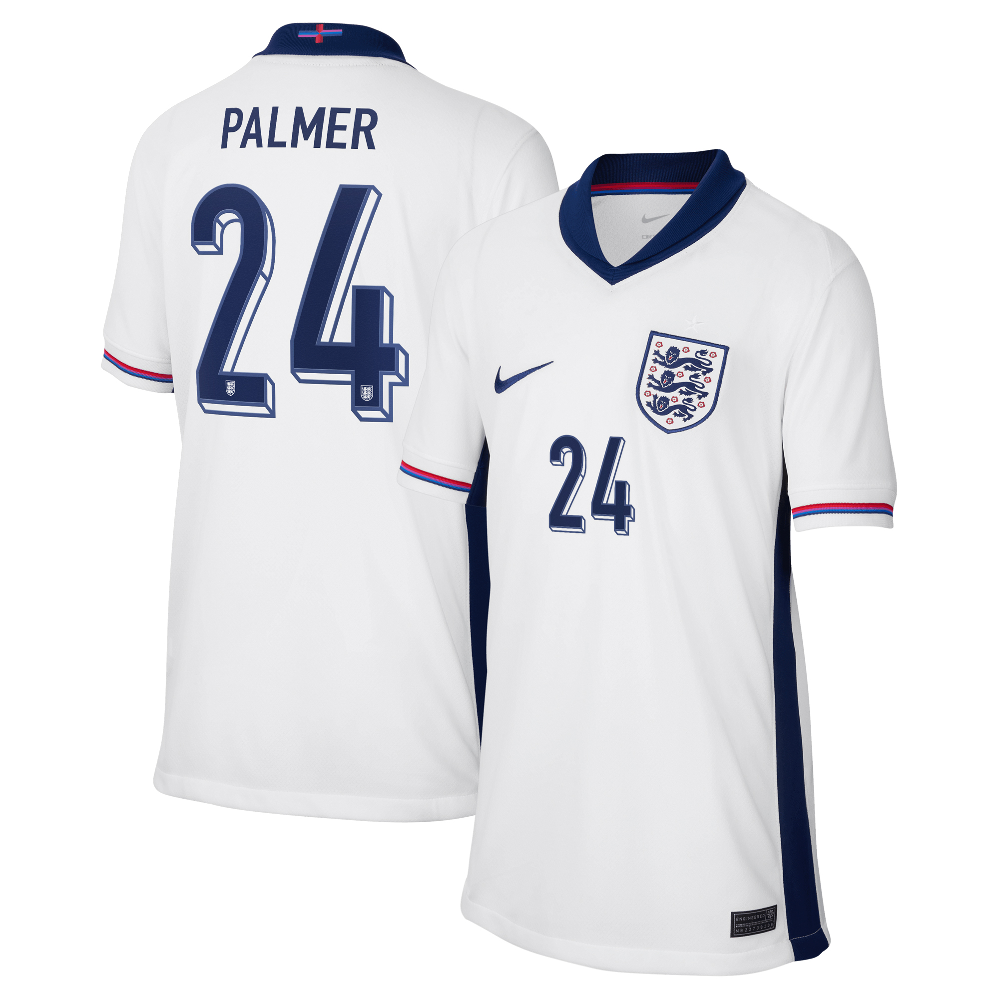 England Nike Stadion-Heimtrikot 2024 – Kinder mit Aufdruck Palmer 24 Image