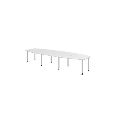Hammerbacher-Konferenztisch 400cm/8 Rundrohrfüße Weiß-VKT40C/W/S Image