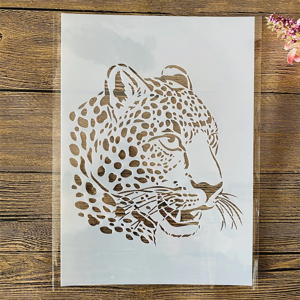 Pochoirs A4 à motif léopard, 29cm, pour bricolage, peinture murale, Scrapbook, coloriage, gaufrage, Album, modèle décoratif