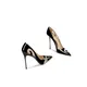 Chaussures à talons hauts en cuir souple pour femmes chaussures pointues noires minces printemps