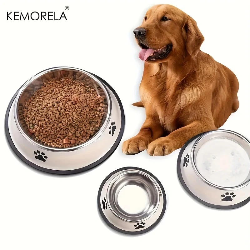 Bol en acier inoxydable pour chien, conteneur de stockage des aliments, bol de nourriture pour chien, bouteille d'eau, bol pour animaux de compagnie, plat d'alimentation pour petits et grands chiens