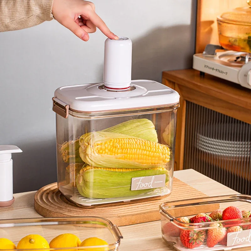 Boîte de conservation des aliments scellée sous vide, boîte de conservation transparente, récipient transparent avec pompe à vide, distributeur d'aliments de capacité