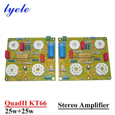 QuadⅡ KT66 EL34 2-channel Tube Power Amplifier Board High Power 25w*2 Split Stereo Amplifier Diy