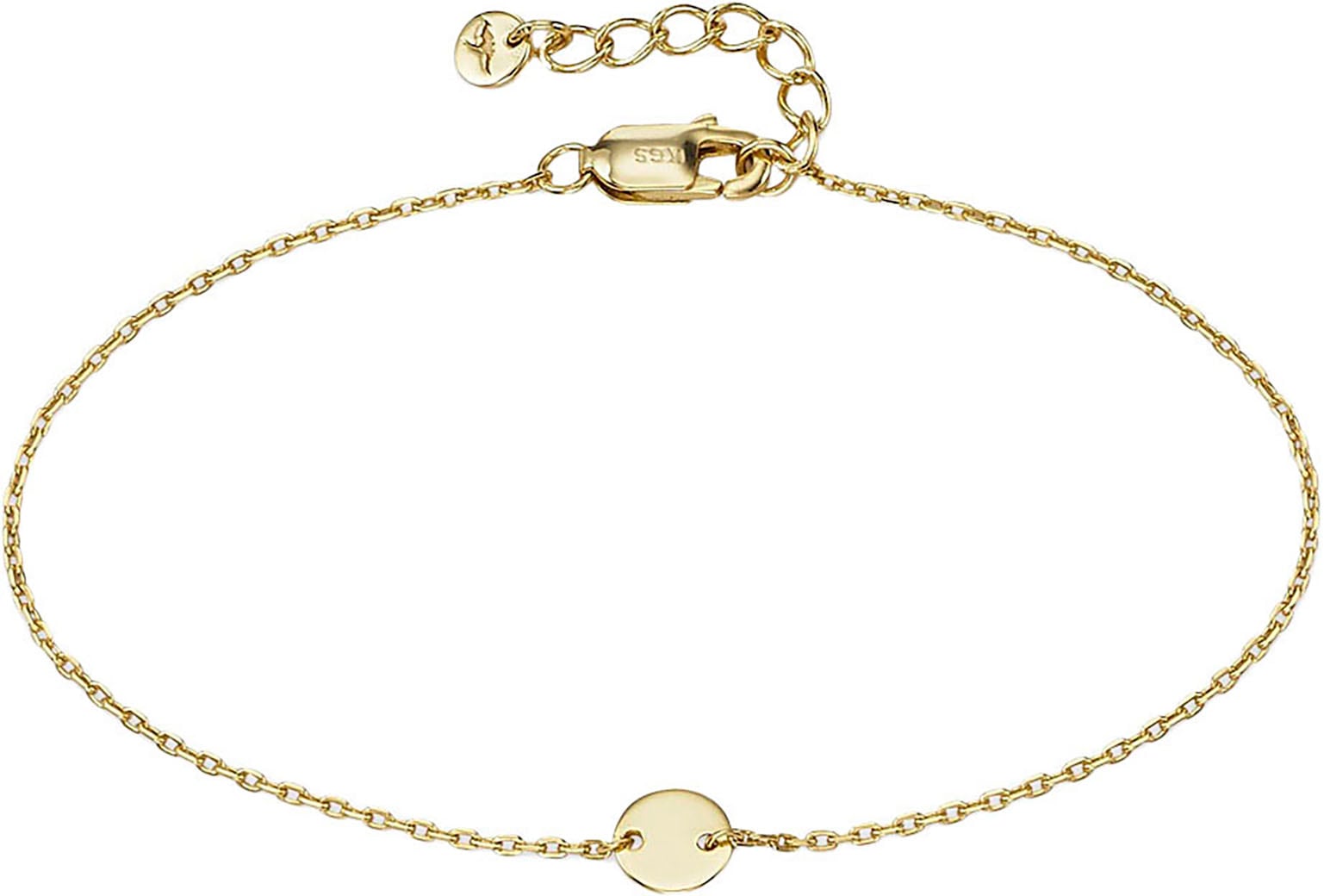 Silberarmband KANGAROOS "Schmuck Geschenk Silber 925 Armschmuck Ankerkette Plättchen, K0057B", gold (gelbgoldfarben), Armbänder, Damen, 19cm, Silber 925 (Sterlingsilber), Silberarmband