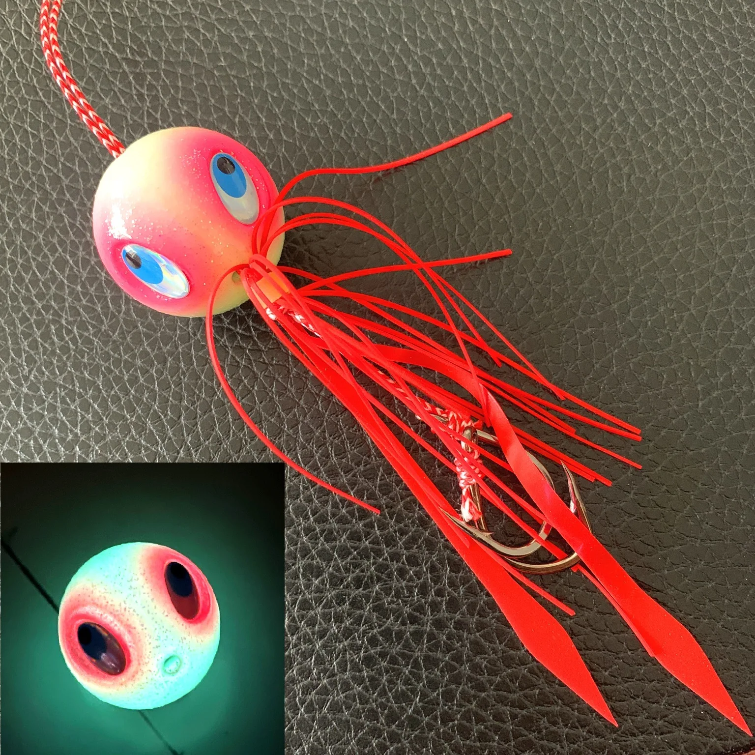 1pc 60g 80g 100g 120g 150g 180g 200g Maschere luminose in metallo Richiamo Jigging Esche Inchiku 3D Occhi Piombo Jig Testa Barca Esche da pesca