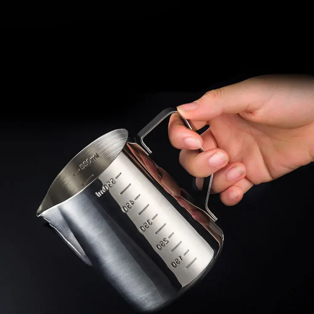 Kreative Verdickung Große Kapazität Edelstahl Messbecher Mit Graduierten Spitzen Mund Girlande Tasse Büro Farbe Kaffee