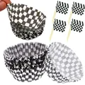 Decorazione per feste a tema auto da corsa Bicchieri di carta a quadretti Toppers per torte per decorazioni per feste a tema da corsa Forniture per feste di compleanno a tema auto