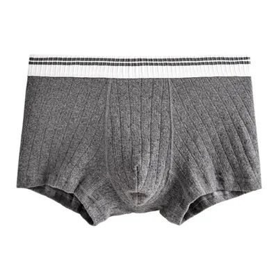 1pc Männer Sexy Baumwolle Mischung Boxer Shorts Mittleren Taille Unterwäsche Dessous Gestreiften Männlichen U-konvexen Beutel Höschen Image