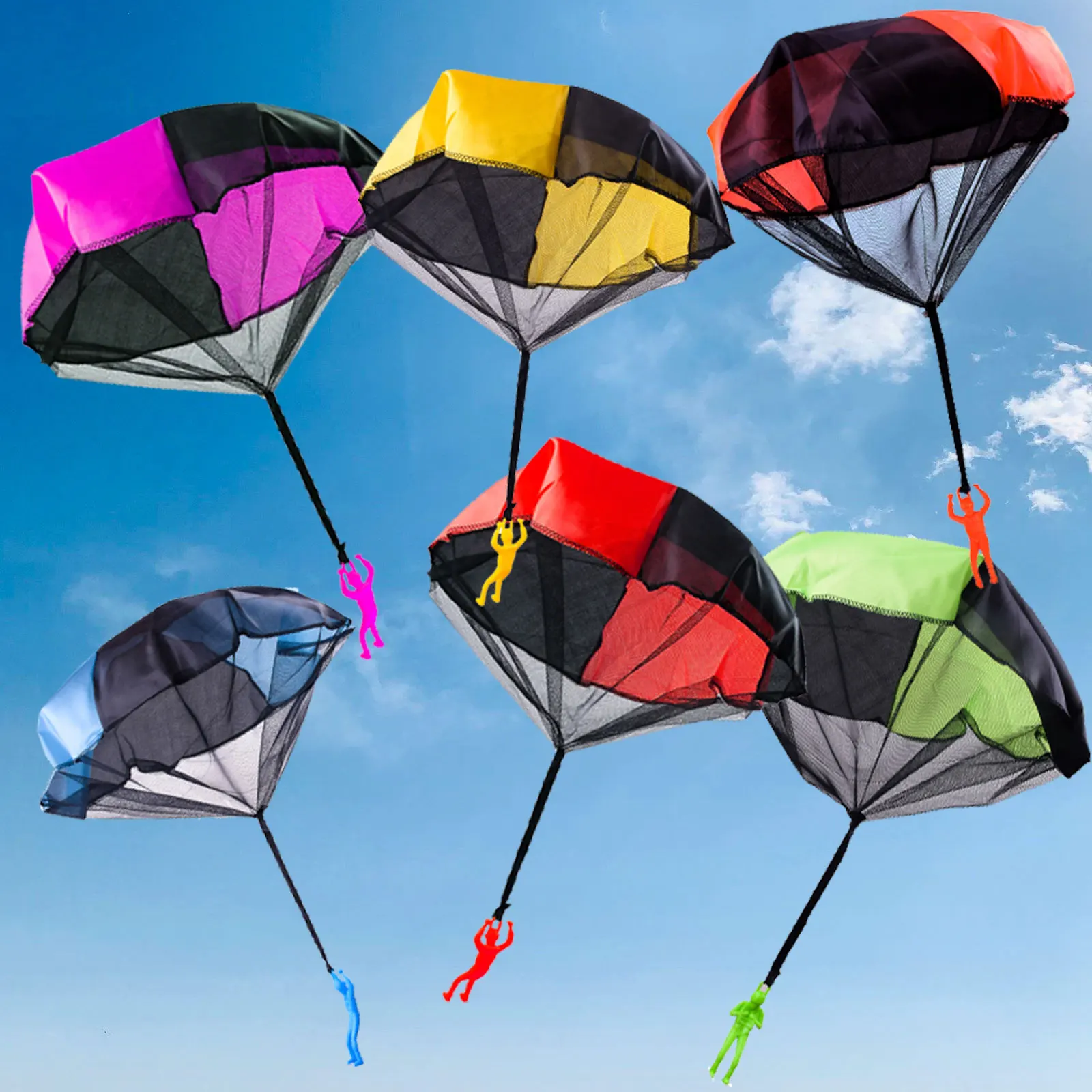 Kinder-Fallschirmspielzeug, Tango, Outdoor-Flug-Fallschirm, doppelte Farbkombination mit verschiedenen neuen und einzigartigen Farben, einzigartig, einfach Image