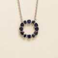 Juvetti Jewelry Glorie White Gold Necklace Set White Gold Blue Sapphire - White