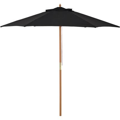 Sonnenschirm, Gartenschirm, 3-stufig, Sonnenschutz, Bambus 180/㎡ Polyester, Schwarz, Ø2,5 x 2,3 m