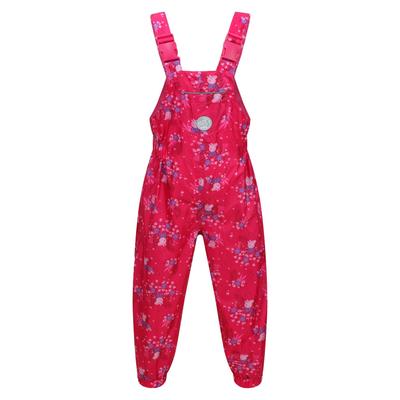 Regatta Childrens/Kids Muddy Puddle Peppa Pig Floral Latzhose (Pink Fusion)