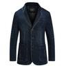 Men's Denim Jacket Blazer Casual Cocktail Attire Pocket Fall Winter Denim Contemporary Classic Timeless Regular Denim Light Blue Navy Blue Jacket