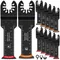 Lame de scie oscillante multi-outils extra longue, lame multi-outils, bi-métal, lame multi-coupe, lame d'outil oscillante pour bois, plastique, 12 pièces, N64.
