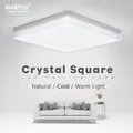 Marpou-Plafonnier LED Carré Blanc Froid et Chaud, Luminaire de Plafond pour Salon et Chambre à Coucher, 48W, 36W, 24W, 18W
