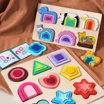 Puzzles en bois 3D pour tout-petits, jouets éducatifs, jouets Montessori pour enfants, jeux