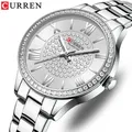CURREN – montre de luxe en acier inoxydable pour femmes horloge lumineuse et étanche Simple