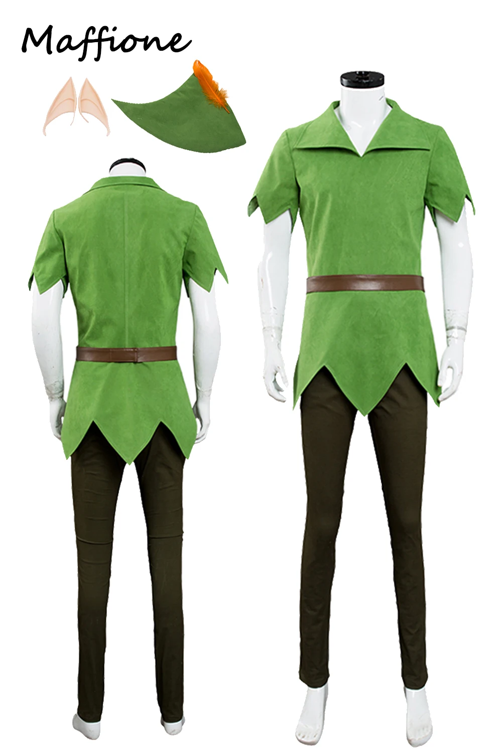 Männer grüne Elf Cosplay Fantasy Cartoon Peter Cosplay Pan Kostüm Verkleidung erwachsene männliche Outfits Halloween Rollenspiel Fantasia Kleidung Image