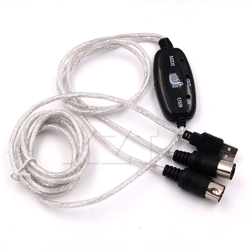 USB-Kabel IN-OUT MIDI-Konverter für PC auf elektronische Orgelmusik-Audio-Tastatur mit LED-Adapterkabel für Computer Windows 7 Image