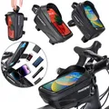 Borsa per bicicletta Touch Screen custodia per telefono da 4.7-6.8 pollici borsa per telaio anteriore per bicicletta impermeabile borsa per telefono cellulare anteriore per bicicletta accesso alla