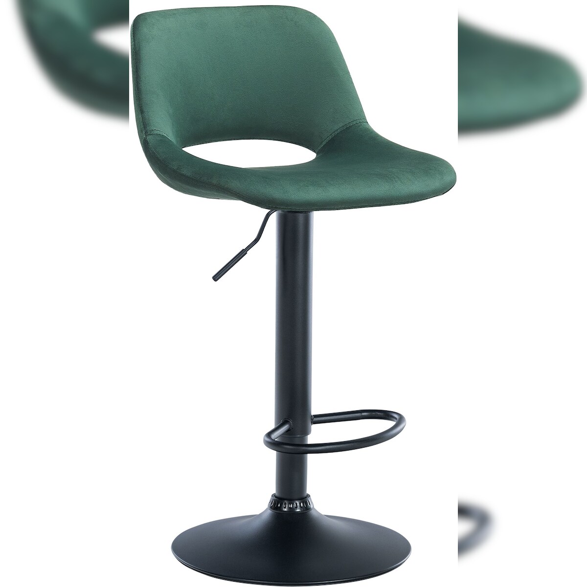 CLP Barhocker Camden Samt grün/Metall matt schwarz