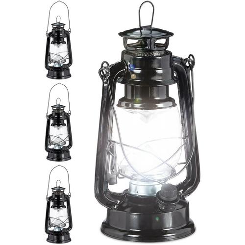 4 x Sturmlaterne led, retro Sturmlampe als Fensterdeko oder elektrische Gartenlaterne,