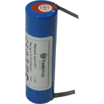 Trade-shop - Premium Li-Ion Akku 3,6V/3,7V 2000mAh 18650-Zelle 67mm x 18,5mm mit U-Lötfahnen 5mm Image
