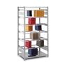 PROREGAL Pendelhefter-Regal doppelseitig Stecksystem T-Profil | HxBxT 270x100x80cm | 8 Ebenen | Fachlast 40kg | Pendelsystem Elba/Leitz | Lichtgrau