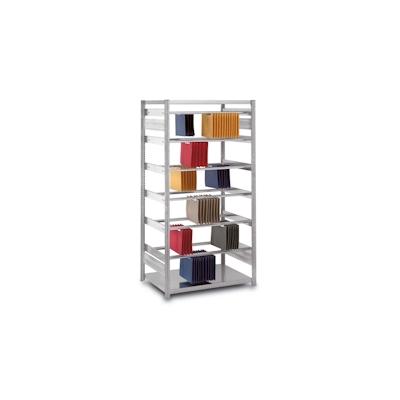 PROREGAL Pendelhefter-Regal doppelseitig Stecksystem T-Profil | HxBxT 300x100x80cm | 9 Ebenen | Fachlast 40kg | Pendelsystem Zippel | Verzinkt Image