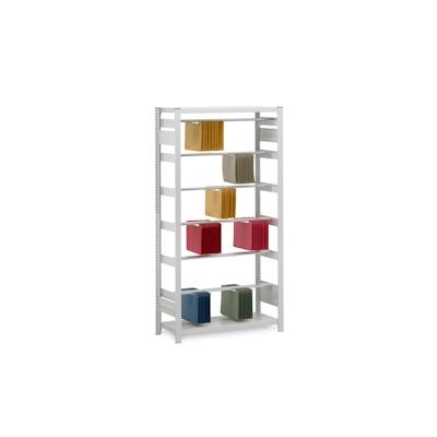 PROREGAL Pendelhefter-Regal einseitig Stecksystem T-Profil | HxBxT 235x100x40cm | 7 Ebenen | Fachlast 40kg | Pendelsystem Zippel | Verzinkt Image